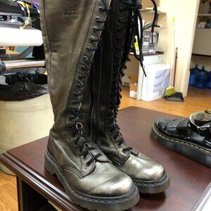 Dr Martens 20 EYE  1B60 - 1860 soft leather tall ZIP boots UK4 EU37 6US PEWTER